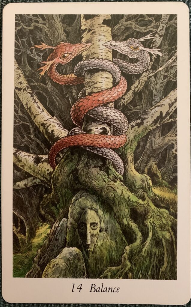 From the Wildwood Tarot, Balance (Temperance)